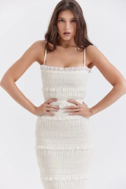 Ivory Sequin Pleat Maxi Dress -Traumhafte Kleider solana 5