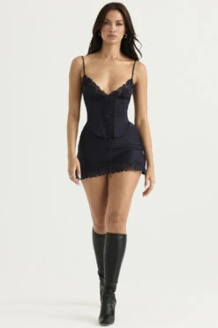 Navy Satin Slip Dress -Traumhafte Kleider soraya 3 1