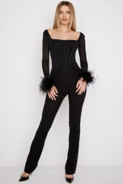 Black Mesh Trimmed Corset -Traumhafte Kleider stella 1 1