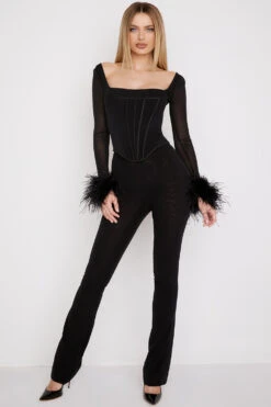 Black Mesh Trimmed Corset -Traumhafte Kleider stella 2 1