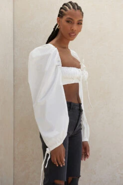 White Balloon Sleeve Corset Top -Traumhafte Kleider stella 3