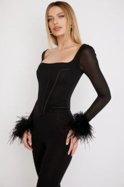 Black Mesh Trimmed Corset -Traumhafte Kleider stella 4 1