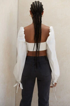 White Balloon Sleeve Corset Top -Traumhafte Kleider stella 5