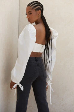 White Balloon Sleeve Corset Top -Traumhafte Kleider stella 6