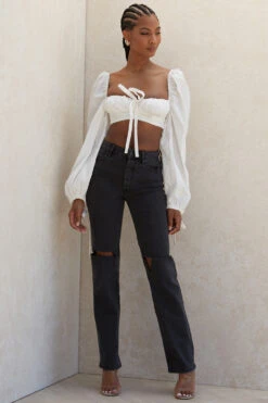 White Balloon Sleeve Corset Top -Traumhafte Kleider stella 9