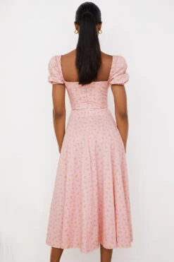 Pink Floral Puff Sleeve Midi Dress 26 Pink Floral Puff Sleeve Midi Dress -Traumhafte Kleider tallulah 18f