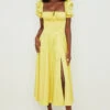 Yellow Floral Puff Sleeve Midi Dress 1 Yellow Floral Puff Sleeve Midi Dress -Traumhafte Kleider tallulah 9t