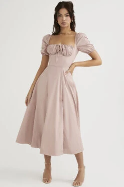 Blush Puff Sleeve Midi Dress 23 Blush Puff Sleeve Midi Dress -Traumhafte Kleider tallulah b31