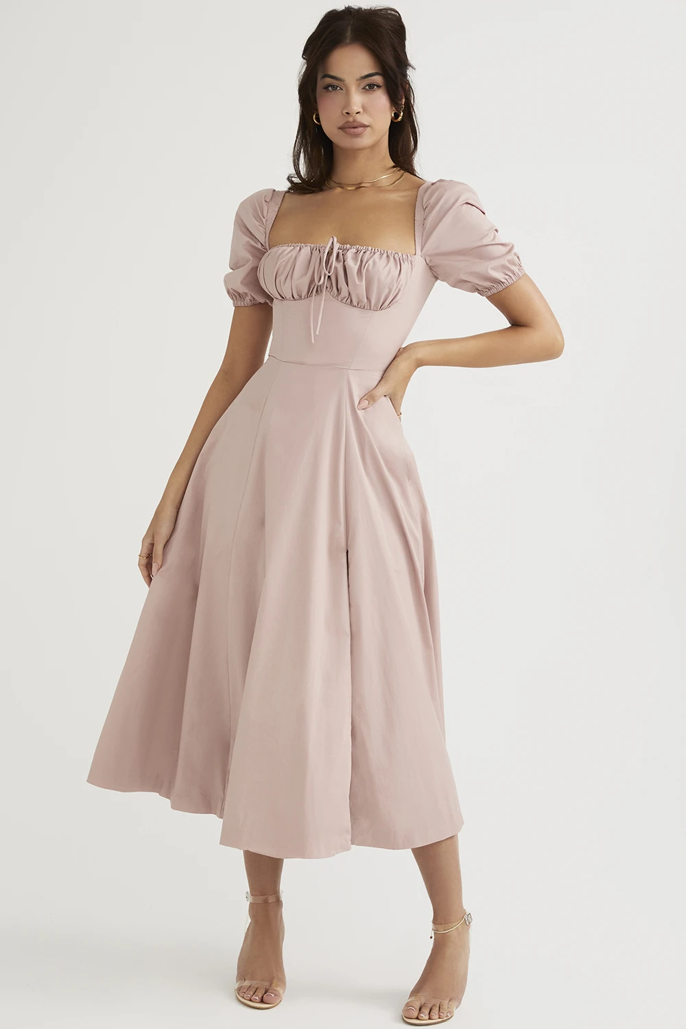 Blush Puff Sleeve Midi Dress 6 Blush Puff Sleeve Midi Dress – Bild 4