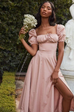 Blush Puff Sleeve Midi Dress 21 Blush Puff Sleeve Midi Dress -Traumhafte Kleider tallulah bl11