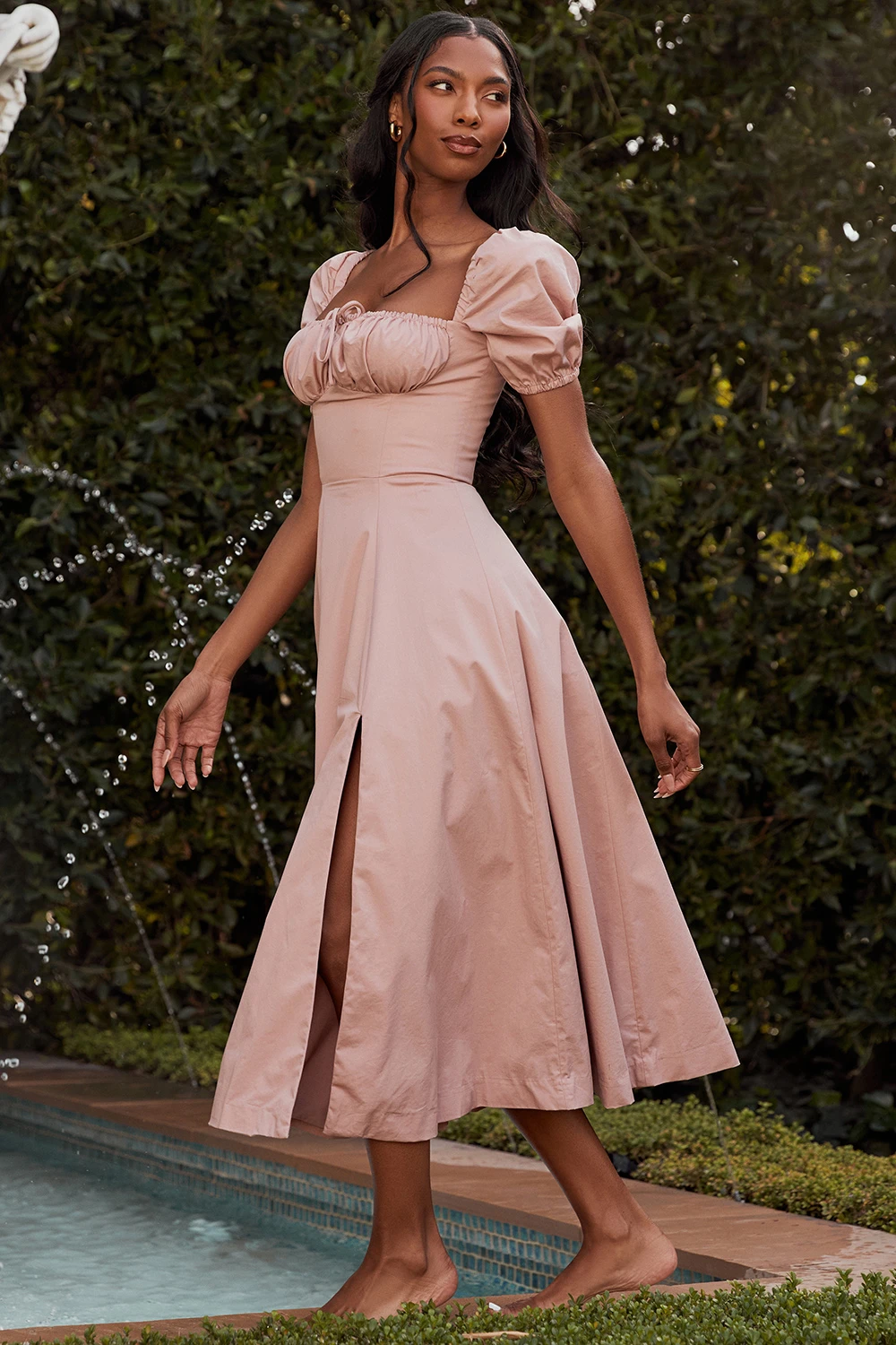 Blush Puff Sleeve Midi Dress 15 Blush Puff Sleeve Midi Dress – Bild 13