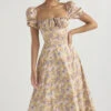 Peony Print Puff Sleeve Midi Sundress 1 Peony Print Puff Sleeve Midi Sundress -Traumhafte Kleider tallulah gf 2a