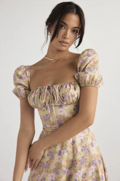 Peony Print Puff Sleeve Midi Sundress 15 Peony Print Puff Sleeve Midi Sundress -Traumhafte Kleider tallulah gf 4