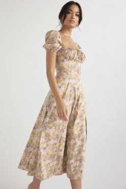 Peony Print Puff Sleeve Midi Sundress 16 Peony Print Puff Sleeve Midi Sundress -Traumhafte Kleider tallulah gf 5