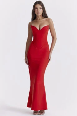 Cherry Strapless Corset Dress