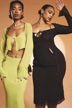 Lime Green Georgette Cropped Top -Traumhafte Kleider tara g25