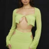 Lime Green Georgette Cropped Top -Traumhafte Kleider taramadeline 4