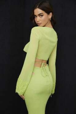 Lime Green Georgette Cropped Top -Traumhafte Kleider taramadeline 9