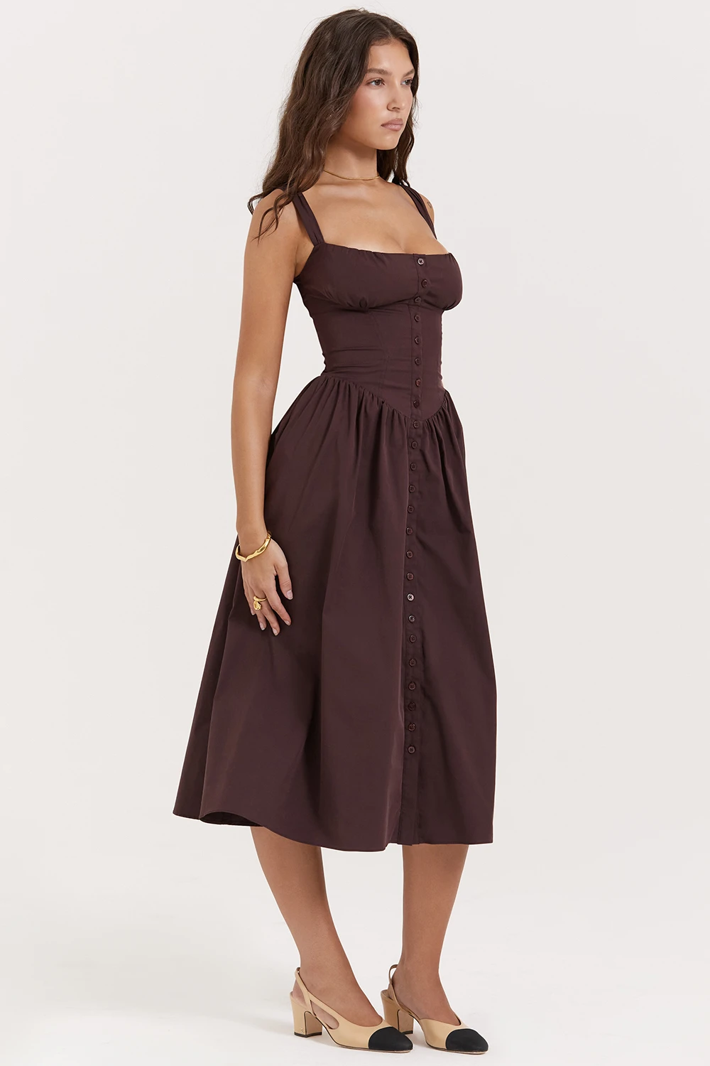 Rich Brown Midi Sundress 12 Rich Brown Midi Sundress – Bild 10