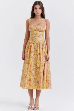 Butter Print Midi Sundress -Traumhafte Kleider tatiana b1a