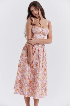 Pink Print Midi Sundress