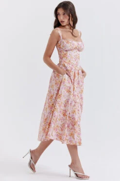 Pink Print Midi Sundress -Traumhafte Kleider tatiana p7