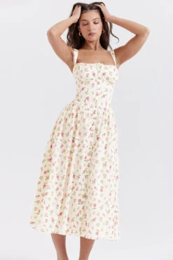 Rose Print Midi Sundress -Traumhafte Kleider tatiana whtflo6r
