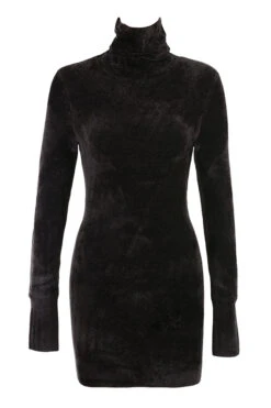 Charcoal Chenille Mini Dress -Traumhafte Kleider taya charcoal 01a