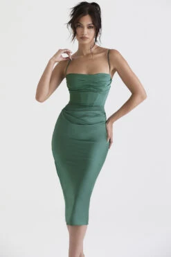 Forest Draped Corset Midi Dress -Traumhafte Kleider teia f5a