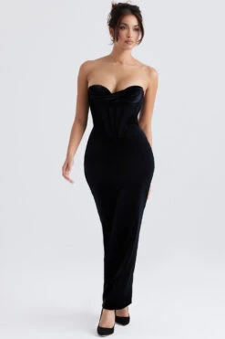 Black Velvet Corset Maxi Dress 23 Black Velvet Corset Maxi Dress -Traumhafte Kleider thalia 10