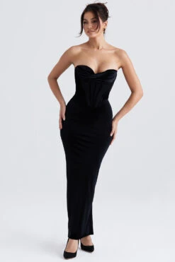 Black Velvet Corset Maxi Dress 28 Black Velvet Corset Maxi Dress -Traumhafte Kleider thalia 12
