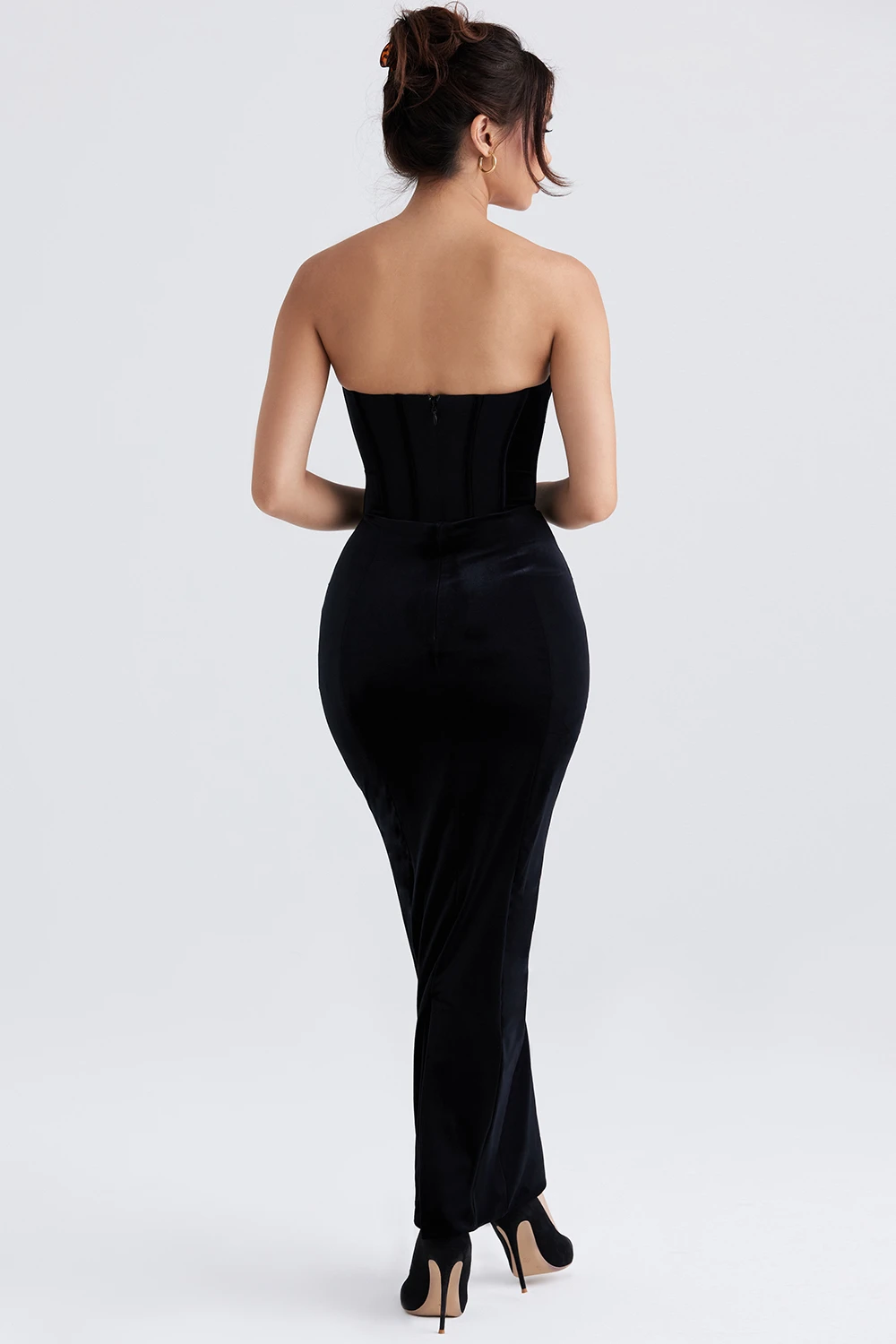 Black Velvet Corset Maxi Dress 11 Black Velvet Corset Maxi Dress – Bild 10