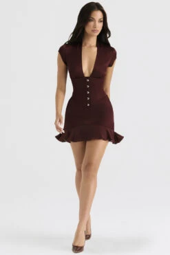 Wine Ruffle Corset Dress -Traumhafte Kleider tianna 2z
