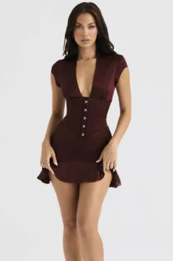 Wine Ruffle Corset Dress -Traumhafte Kleider tianna 3z