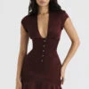 Wine Ruffle Corset Dress -Traumhafte Kleider tianna 4z