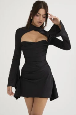 Black Draped Corset Dress -Traumhafte Kleider toira 2 2