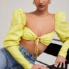 Mistress Rocks 'Tough Love' Lemon Puff Sleeve Cropped Top -Traumhafte Kleider tough love 5
