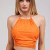 Mistress Rocks 'Vacay Mode' Orange Halter Neck Crop Top -Traumhafte Kleider vacay 13a