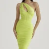 Lime Asymmetric Cutout Midi Dress -Traumhafte Kleider valentina 1k