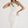 Ivory Asymmetric Cutout Midi Dress -Traumhafte Kleider valentina 3