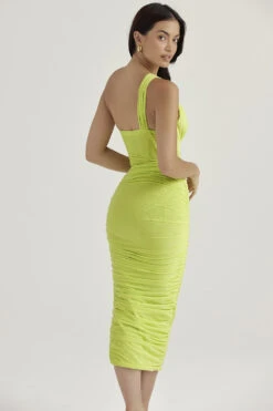 Lime Asymmetric Cutout Midi Dress -Traumhafte Kleider valentina l7