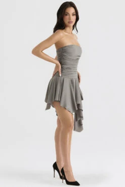 Smoke Gathered Asymmetric Dress -Traumhafte Kleider valeria 7