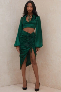 Emerald Green Satin Balloon Sleeve Top 21 Emerald Green Satin Balloon Sleeve Top -Traumhafte Kleider vandra 1d