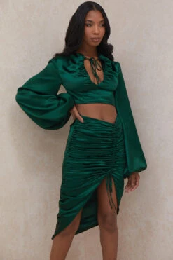 Emerald Green Satin Balloon Sleeve Top 24 Emerald Green Satin Balloon Sleeve Top -Traumhafte Kleider vandra 6d