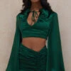 Emerald Green Satin Balloon Sleeve Top -Traumhafte Kleider vandra 7d