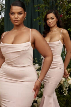 Blush Satin Fishtail Gown -Traumhafte Kleider violettab43