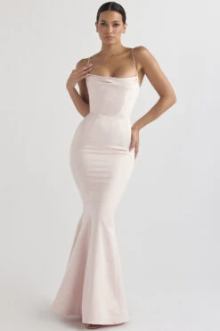 Blush Satin Fishtail Gown -Traumhafte Kleider violette 4g