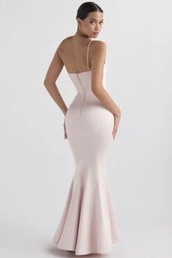 Blush Satin Fishtail Gown -Traumhafte Kleider violette 7g