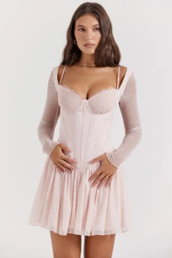 Soft Peach Corset Mini Dress -Traumhafte Kleider vivi 4