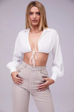 Mistress Rocks 'Wishlist' White Balloon Sleeve Cropped Shirt With Bralette 13 Mistress Rocks 'Wishlist' White Balloon Sleeve Cropped Shirt With Bralette -Traumhafte Kleider wishlist 4